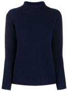 Zanone Fitted Will-neck Jumper - Blue