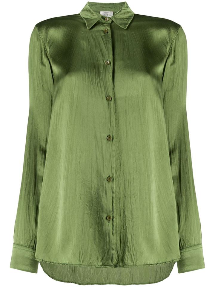 Forte Forte Wrinkled-effect Loose-fit Blouse - Green