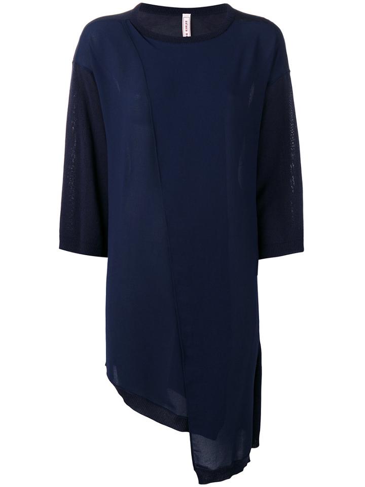 Antonio Marras Long-sleeved Shift Dress, Women's, Size: Large, Blue, Cotton/viscose/polyester