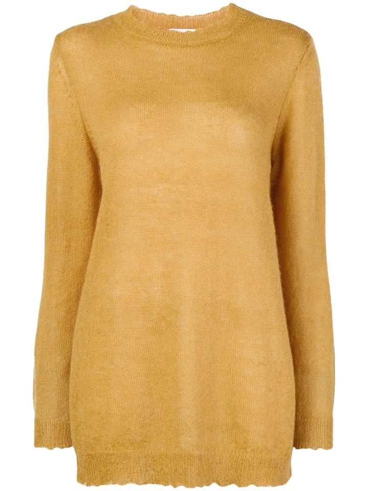 Red Valentino Distressed Elongated Jumper - Yellow & Orange