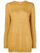 Red Valentino Distressed Elongated Jumper - Yellow & Orange