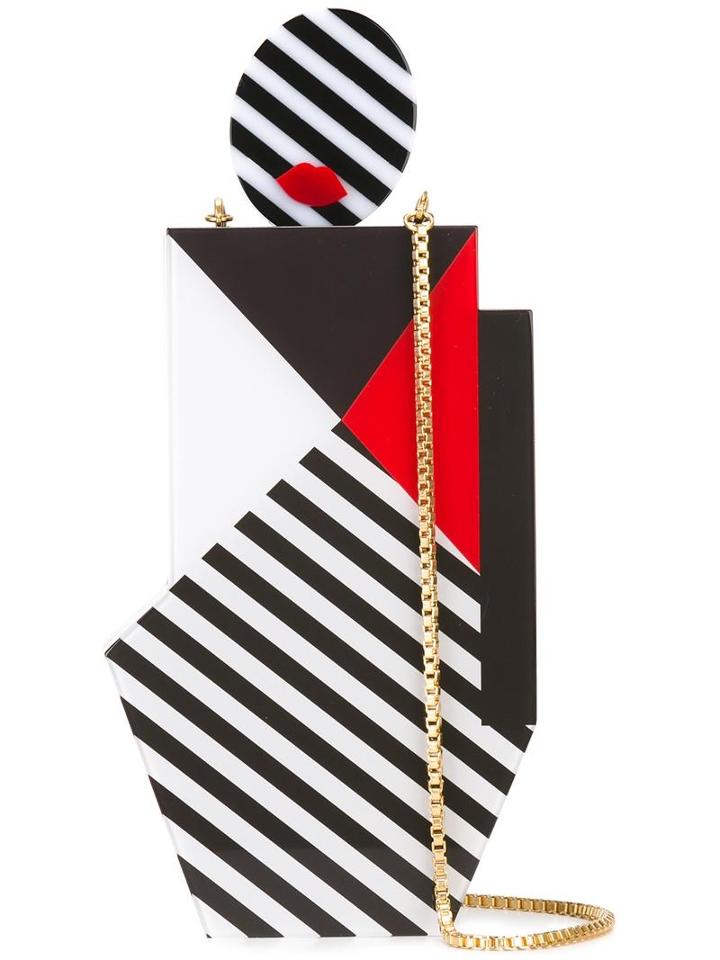 Lulu Guinness 'pop Out Girl' Clutch, Black, Acrylic
