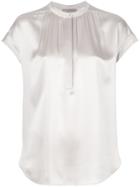 Vince Pleated Front Blouse - Nude & Neutrals