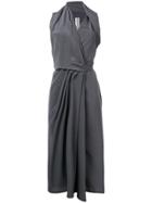 Rick Owens Draped Silk Dress - Grey
