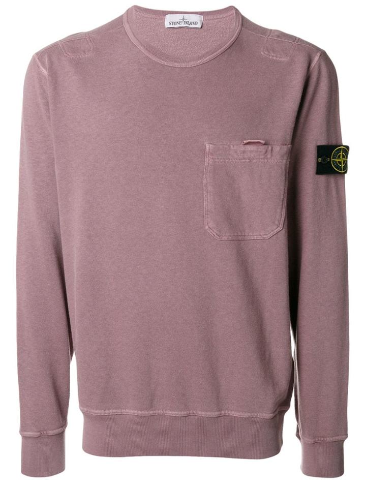 Stone Island Logo Long-sleeve Sweatshirt - Pink & Purple
