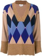 Ballantyne Diamond Knit Sweater - Brown