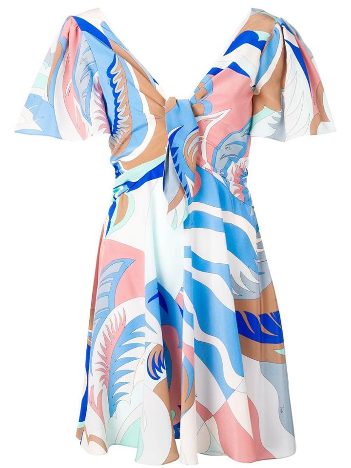 Emilio Pucci Short Sleeved Dress - Blue
