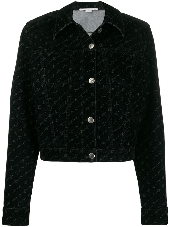 Stella Mccartney Monogram Print Denim Jacket - Black