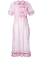 Akiko Aoki - Pleated Dress - Women - Nylon/polyester - M, Pink/purple, Nylon/polyester