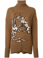 Markus Lupfer 'birdland' Roll Neck Jumper, Women's, Size: Small, Brown, Wool