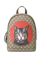 Gucci Gg Supreme Mystic Cat Backpack - Brown