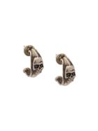 Roman Paul Skull Hoop Earrings - Metallic