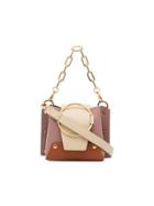 Yuzefi Pink And Nude Delila Mini Suede And Leather Cross-body Bag -