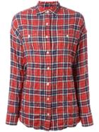 R13 - Checked Twisted Back Shirt - Women - Cotton/polyurethane - Xs, Women's, Red, Cotton/polyurethane