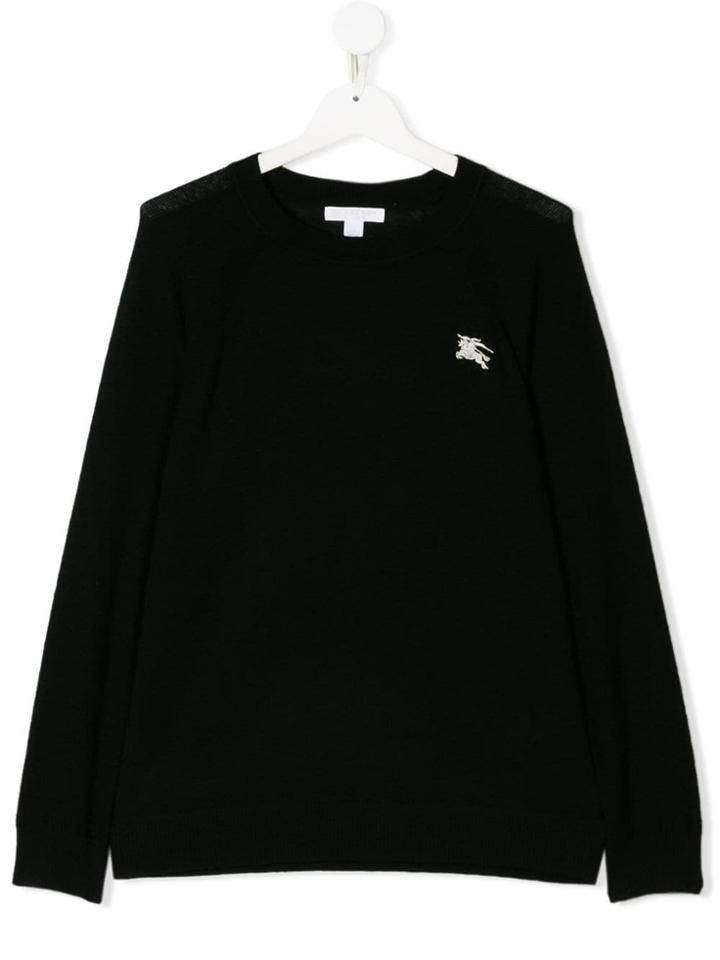 Burberry Kids Contrast Logo Jumper - Black