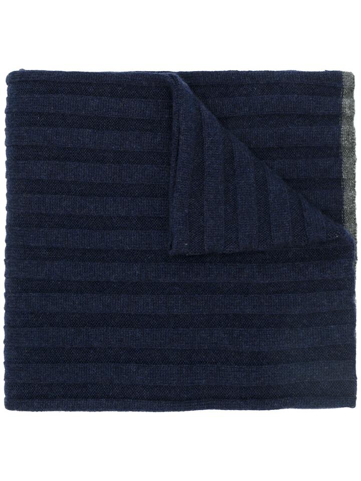 Brunello Cucinelli Ribbed Cashmere Scarf - Blue