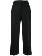 Pt01 Cropped Wide-leg Trousers - Black