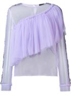 Maki Oh Sheer Tulle Frill Blouse, Women's, Size: Medium, Pink/purple, Polyester
