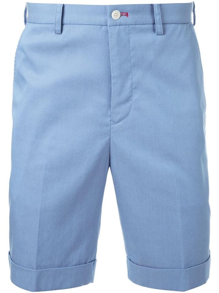 Loveless Skull Embroidered Shorts, Men's, Size: 3, Blue, Nylon/polyurethane/tencel