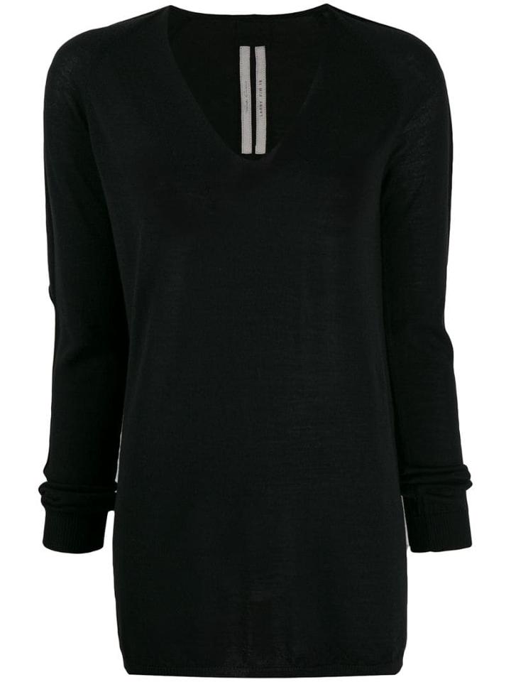 Rick Owens V-neck Knitted Sweater - Black