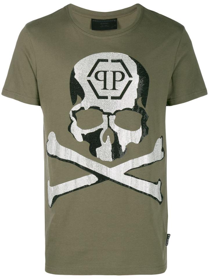 Philipp Plein P.l.n. Studded Skull T-shirt - Green