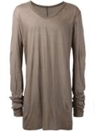 Rick Owens Long Length T-shirt, Men's, Size: Small, Grey, Cotton