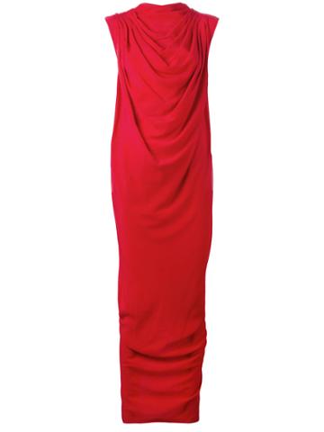 Rick Owens Claudette Long Dress, Women's, Size: 40, Red, Silk/acetate