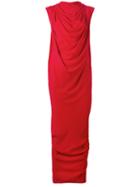 Rick Owens Claudette Long Dress, Women's, Size: 40, Red, Silk/acetate
