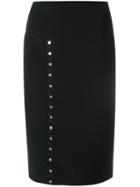 Norma Kamali 'side Snap' Pencil Skirt, Women's, Size: Xs, Black, Polyester/spandex/elastane