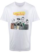 Unfortunate Portrait Lagerfeld Illustration Print T-shirt - White