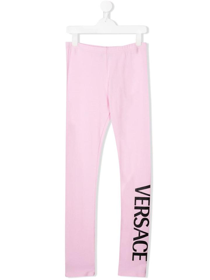 Young Versace Teen Logo Leggings - Pink