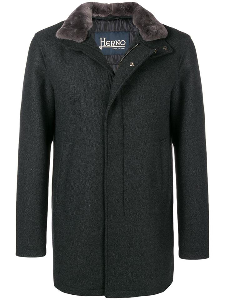 Herno Single Breated Coat - Grey