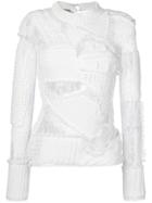 Preen By Thornton Bregazzi Patchwork Knit And Lace Sweater - White