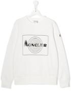 Moncler Kids Teen Logo Print Sweatshirt - White