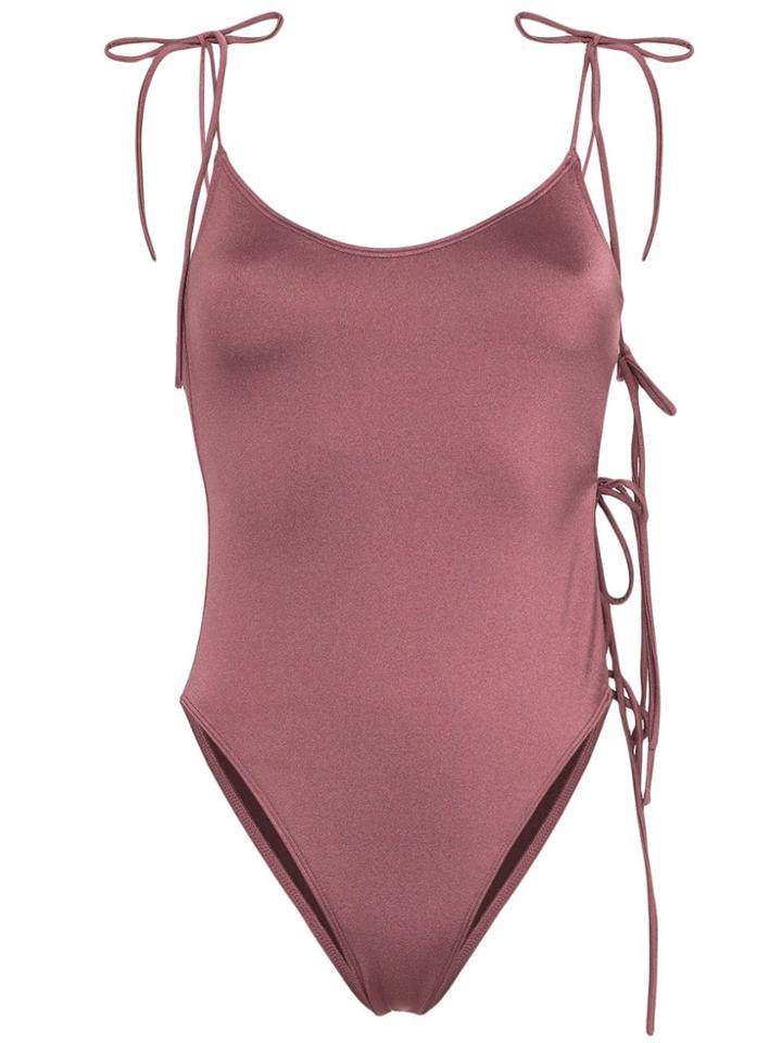 Ack Tintarella Side-tie Swimsuit - Brown