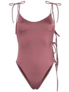 Ack Tintarella Side-tie Swimsuit - Brown