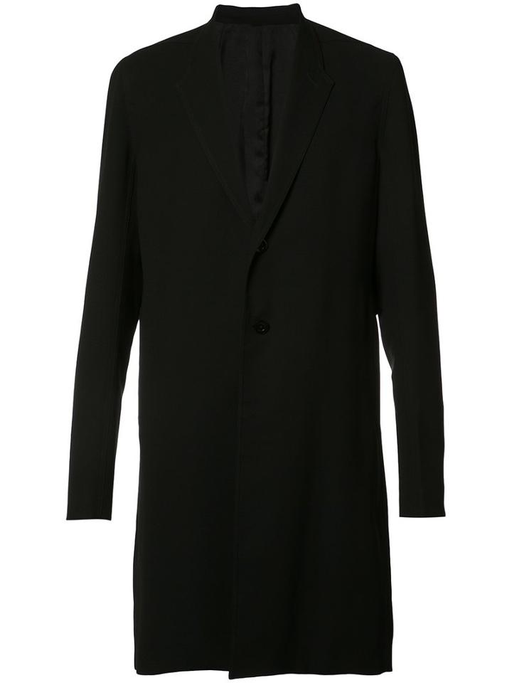 Rick Owens Long-length Coat, Men's, Size: 48, Black, Wool/viscose