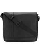 Emporio Armani Logo Flap Messenger Bag - Black
