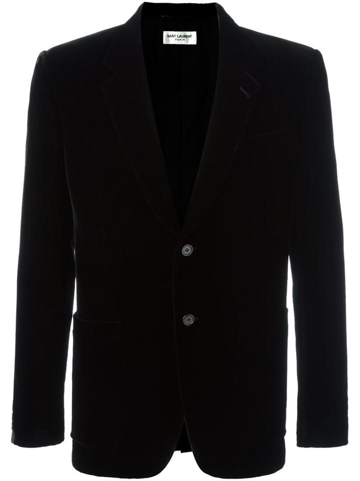 Saint Laurent Velvet Blazer, Men's, Size: 50, Black, Viscose/cupro/cotton/silk