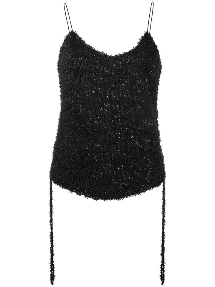 Irene Spangle Camisole Top - Black