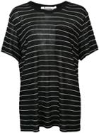 T By Alexander Wang Striped Crewneck T-shirt - Black