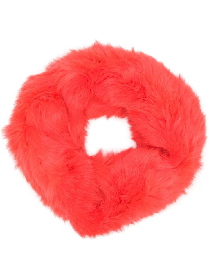 Yves Salomon Rabbit Fur Snood - Red