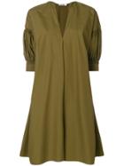 Jil Sander Gathered Sleeve Dress - Green