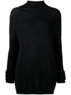 Rick Owens Mock Neck Mid-length Sweater - Black