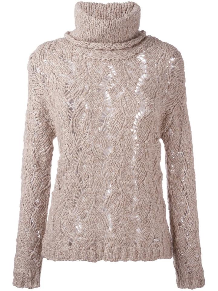 Woolrich Turtleneck Sheer Sweater, Women's, Size: Xs, Nude/neutrals, Acrylic/polyamide/wool/alpaca