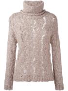 Woolrich Turtleneck Sheer Sweater, Women's, Size: Xs, Nude/neutrals, Acrylic/polyamide/wool/alpaca