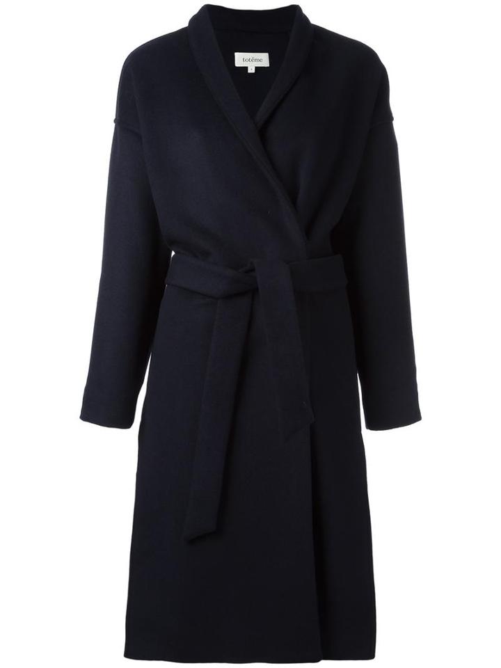 Toteme Single Breasted Coat, Women's, Size: Xs, Blue, Polyamide/polyester/wool/other Fibers