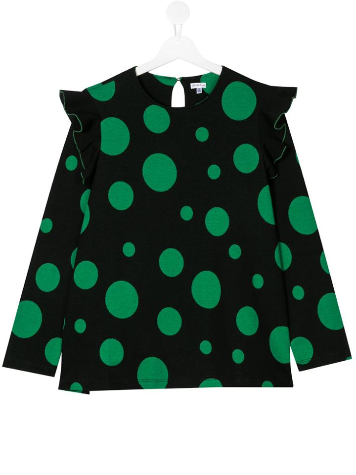 Piccola Ludo Polka Dot Blouse - Black