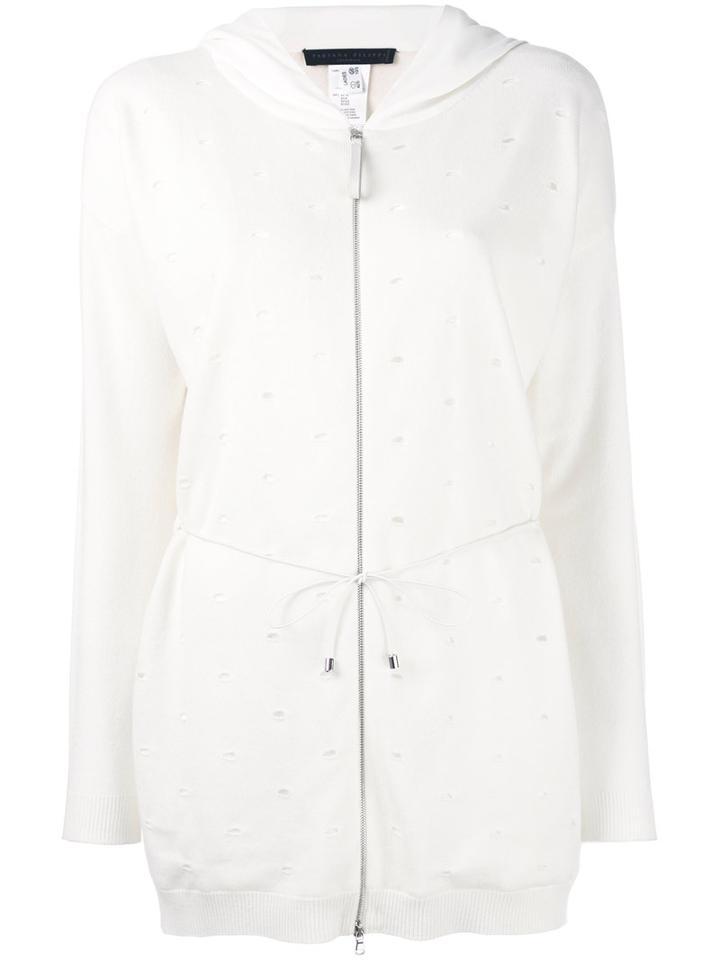 Waist-tie Top - Women - Silk/spandex/elastane/cashmere - 38, White, Silk/spandex/elastane/cashmere, Fabiana Filippi