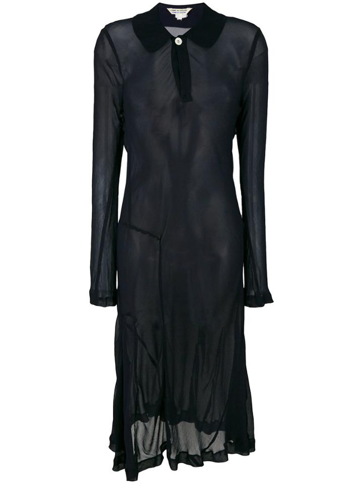 Comme Des Garçons Vintage Sheer Midi Dress - Blue